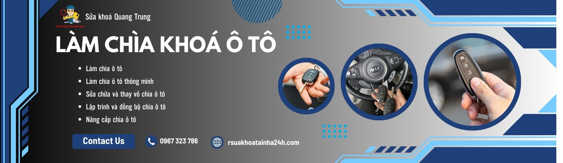 Làm chìa khoá ô tô tại nhà giá rẻ nhanh chóng, uy tín, chuyên nghiệp, có mặt 20 phút