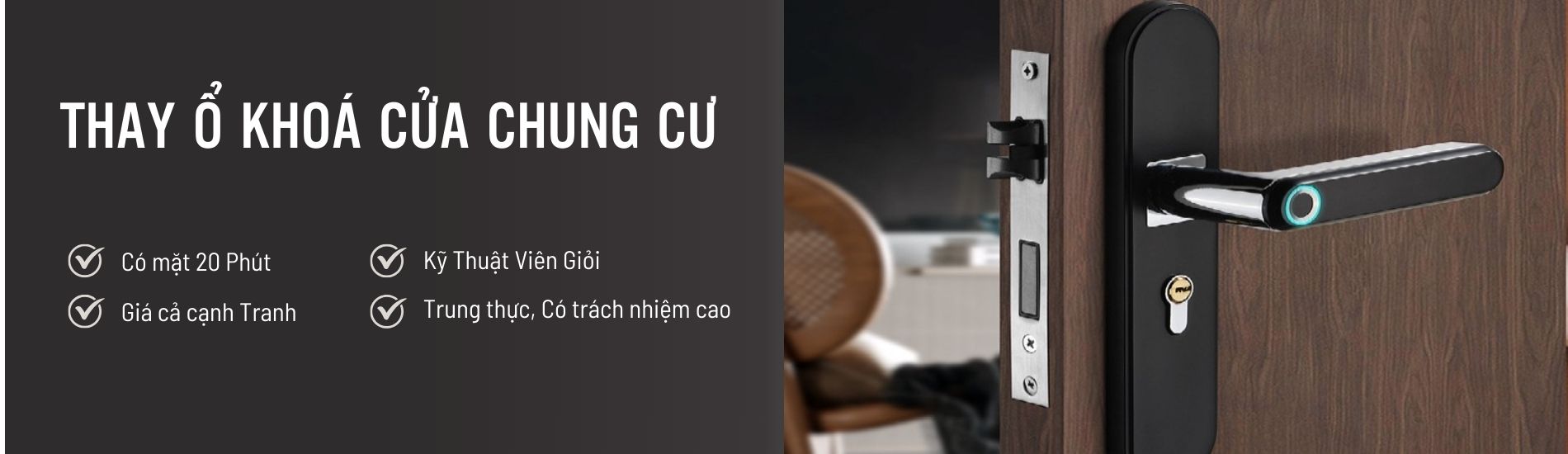 Thay ổ khoá cửa chung cư giá rẻ uy tín tại TP.HCM, bảo hành dài hạn.