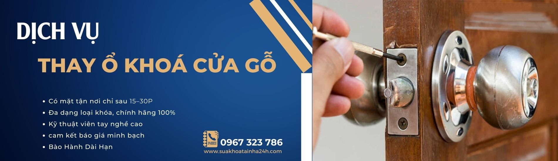 Dịch vụ thay ổ khoá cửa gỗ nhanh chóng, giá tốt, uy tín số 1 TP.HCM