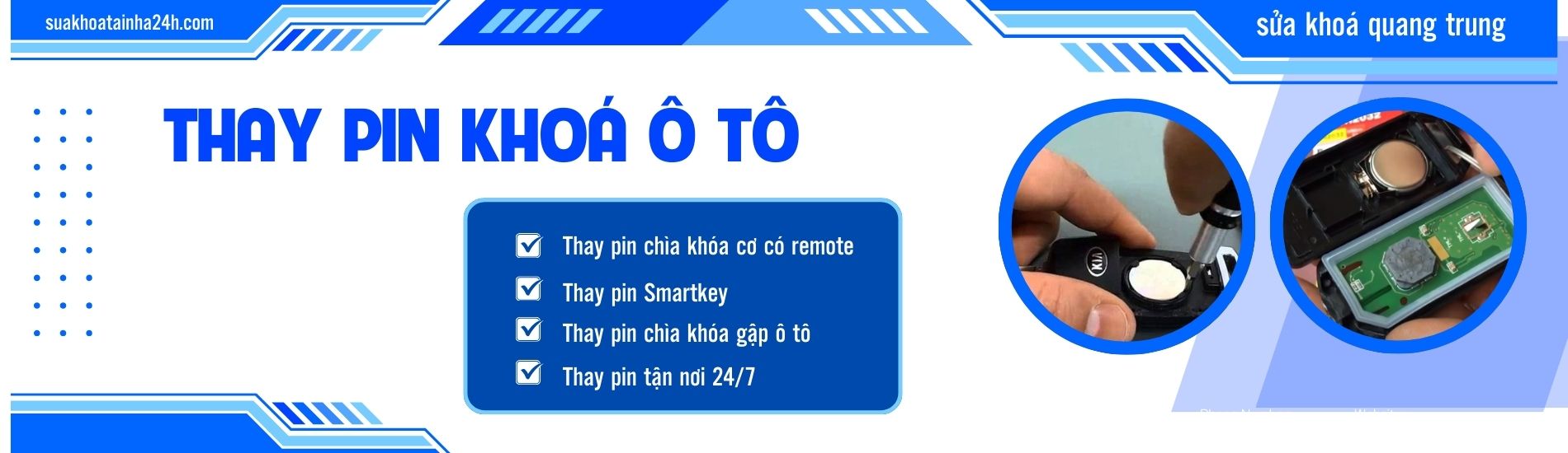 Thay Pin khoá ô tô tại nhà uy tín, chuyên nghiệp, nhanh chóng