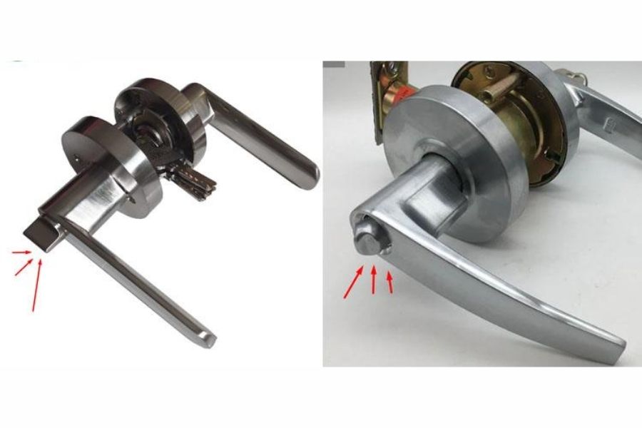 Nút bấm khóa của tay nắm tròn thân gạt