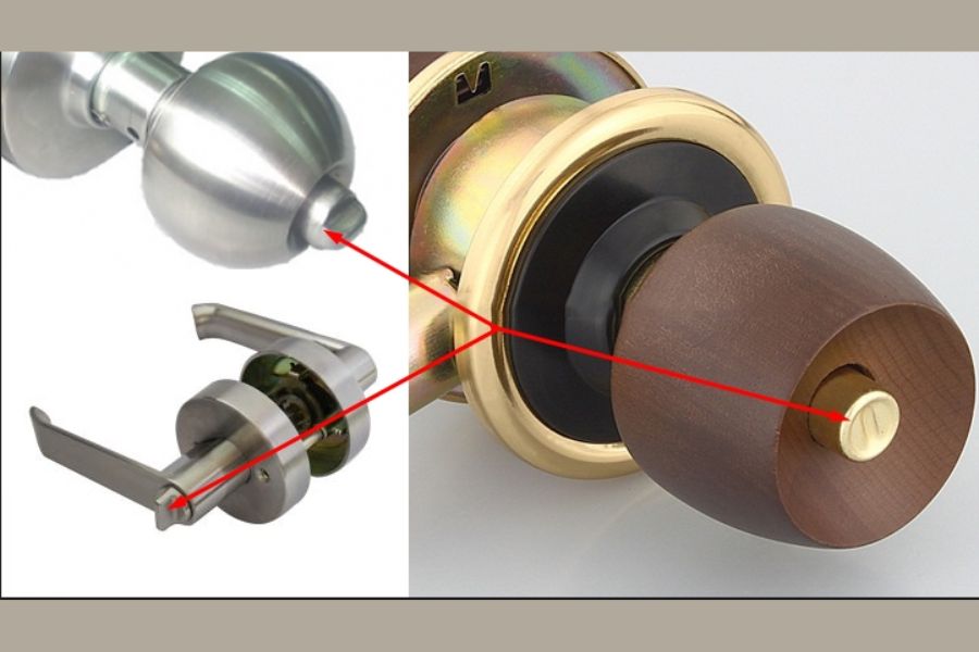 Cách khóa cửa tay nắm tròn từ bên trong