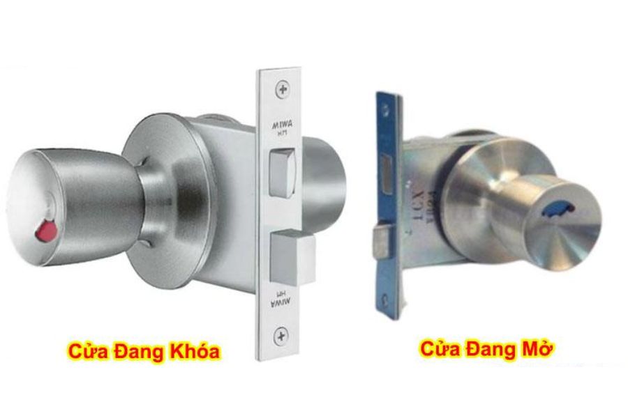 Dạng khóa nắm tròn xoay đổi màu xanh đỏ