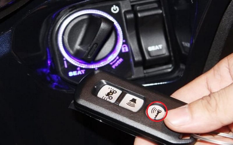 Nút khởi động xe Vision đời mới trên Smartkey có biểu tượng chìa khóa